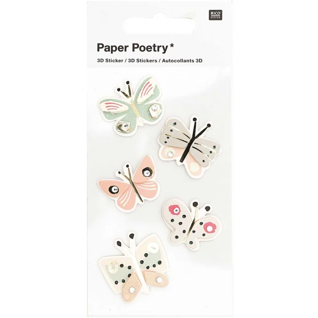 Rico Design 5 3D Stickers Πεταλούδες