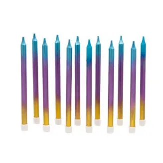 12 Κεριά 11,5cm Rainbow Ombre