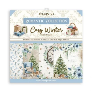 Stamperia 10 Χαρτιά Scrapbooking 30,5X30,5cm Διπλής Όψης Romantic Cozy Winter