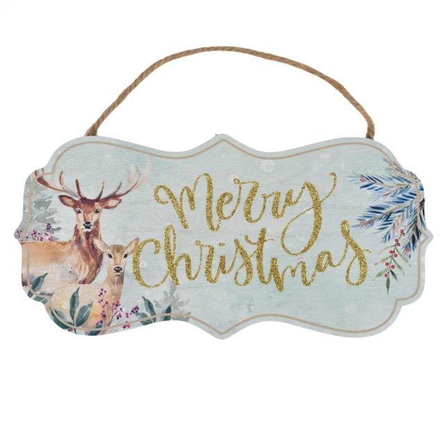Χριστουγεννιάτικη Πλακέτα Merry Christmas Ελάφι