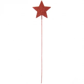 Rico Design Διακοσμητικό Picker Φαγητού 27cm Αστέρι Κόκκινο Γκλίτερ