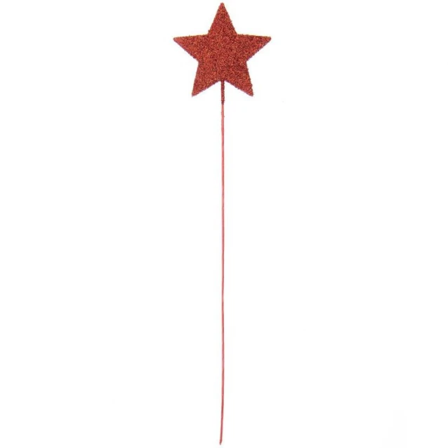 Rico Design Διακοσμητικό Picker Φαγητού 27cm Αστέρι Κόκκινο Γκλίτερ
