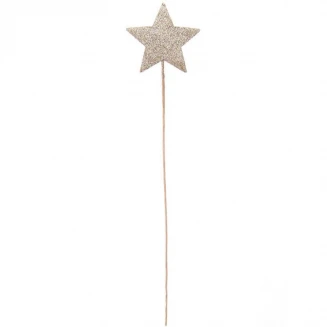 Rico Design Διακοσμητικό Picker Φαγητού 27cm Αστέρι Χρυσό Γκλίτερ