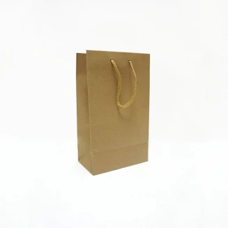 Τσάντα Πλαστικοποιημένη 12x7x18,5cm Χρυσή