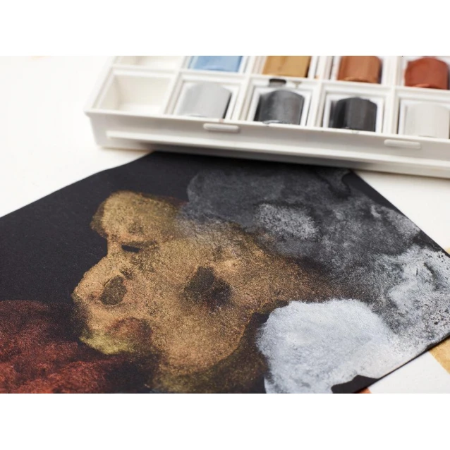 Winsor & Newton Cotman Κασετίνα με 8 Πλακάκια Ακουαρέλας & Πινέλο Metallic