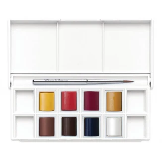 Winsor & Newton Cotman Κασετίνα με 8 Πλακάκια Ακουαρέλας & Πινέλο Portrait