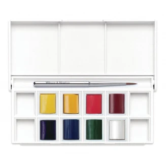 Winsor & Newton Cotman Κασετίνα με 8 Πλακάκια Ακουαρέλας & Πινέλο Floral
