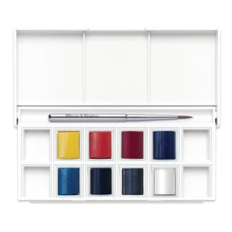 Winsor & Newton Cotman Κασετίνα με 8 Πλακάκια Ακουαρέλας & Πινέλο Skyscape