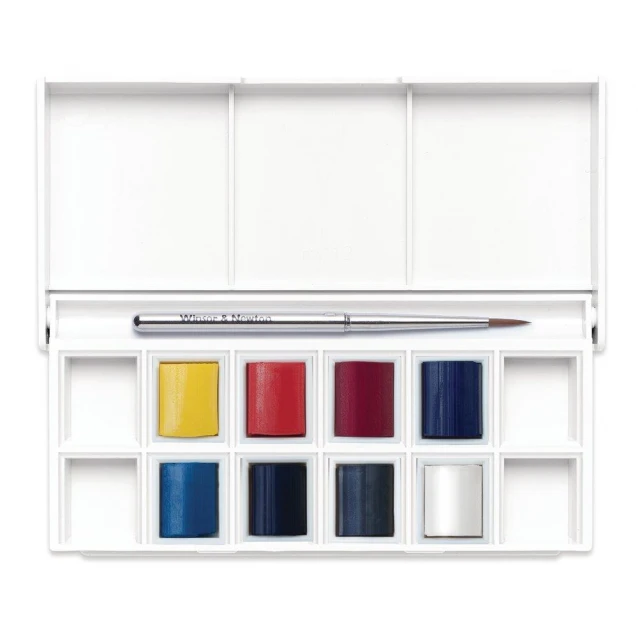 Winsor & Newton Cotman Κασετίνα με 8 Πλακάκια Ακουαρέλας & Πινέλο Skyscape