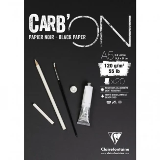 Clairefontaine Μπλοκ Σχεδίου CarbON 20 φύλλων A5 (14,8x21cm) Μαύρα 120gr