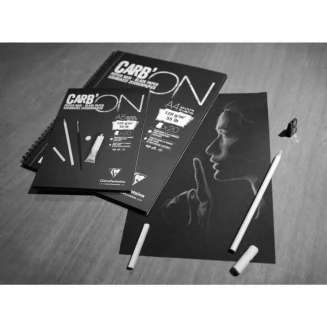 Clairefontaine Μπλοκ Σχεδίου CarbON 20 φύλλων A4 (21x29,7cm) Μαύρα 120gr