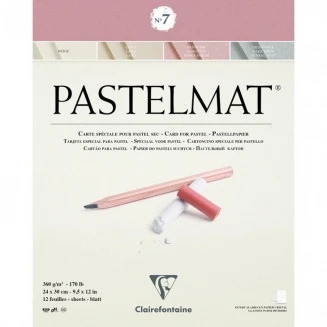 Clairefontaine Μπλοκ Pastelmat Nο.7 Κολλητό 12 Χρωματιστά Φύλλα 24x30cm 360gr