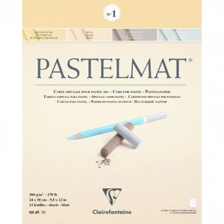Clairefontaine Μπλοκ Pastelmat Nο.1 Κολλητό 12 Χρωματιστά Φύλλα 24x30cm 360gr