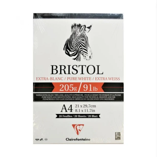 Clairefontaine Μπλοκ Bristol 20 φύλλων A3 (29,7x42cm) 205gr