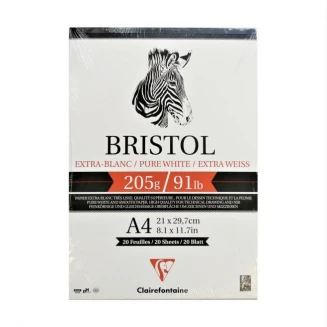 Clairefontaine Μπλοκ Bristol 20 φύλλων A4 (21x29,7cm) 205gr