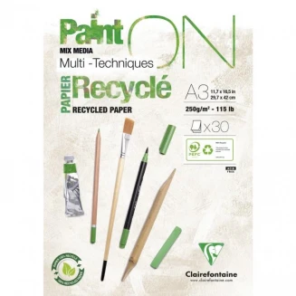 Clairefontaine Μπλοκ Mix Media PaintON Recycled 30 φύλλων A3 (29,7x42cm) 250gr