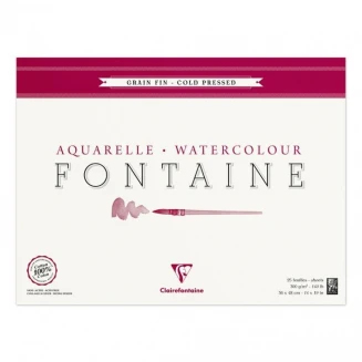 Clairefontaine Μπλοκ Ακουαρέλας Κολλητό Fontaine 100% βαμβ. 25Φ, C. Pressed 36x48cm300gr