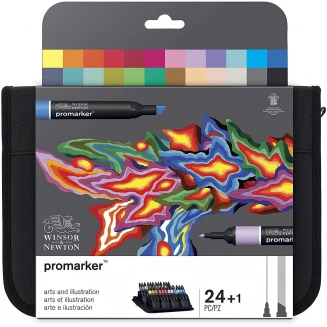 Winsor & Newton 24 Μαρκαδόροι Promarker Arts And Illustration σε Κασετίνα