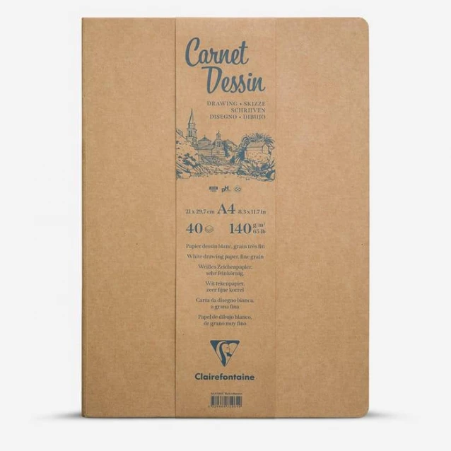 Clairefontaine Σκληρόδετο Μπλοκ Σχεδίου Carnet Dessin 40Φ A4 (21x29,7cm) 140g
