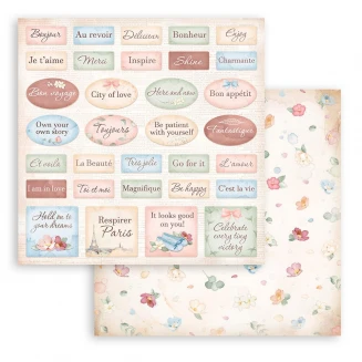 Stamperia Χαρτί Scrapbooking 30,5X30,5cm Διπλής Όψης Oh la la Labels