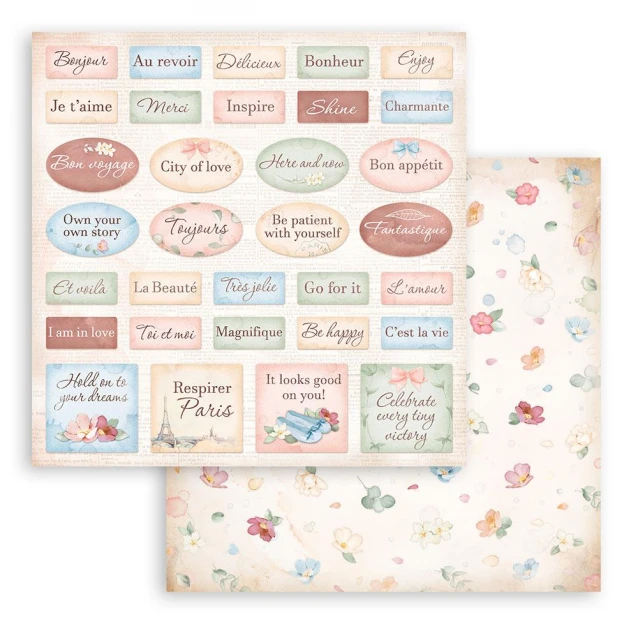 Stamperia Χαρτί Scrapbooking 30,5X30,5cm Διπλής Όψης Oh la la Labels