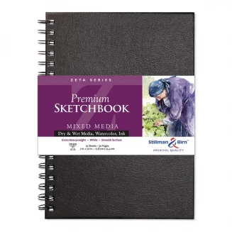 Stillman & Birn Σπιράλ Μπλοκ Mixed Media Zeta 25 Φύλλα Hot Pressed 17,8x25,4cm 270gr