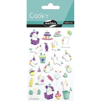 Cooky Αυτοκόλλητα 3D 7,5x12cm Μονόκεροι Γενέθλια