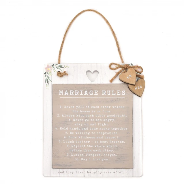 Love Story Διακοσμητική Πλακέτα Marriage Rules