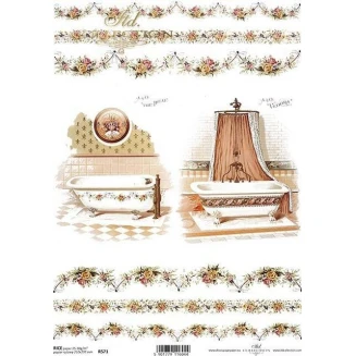 Itd. Collection Ριζόχαρτο Decoupage A4 (21x29,7cm) Stylish Bathroom