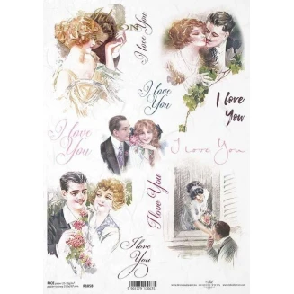 Itd. Collection Ριζόχαρτο Decoupage A4 (21x29,7cm) I Love You