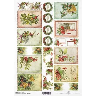 Itd. Collection Ριζόχαρτο Decoupage A4 (21x29,7cm) Festive Frame Compositions