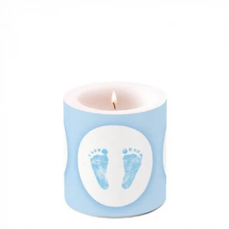 Ambiente Κερί Μικρό Φ7,5x9cm Baby Steps Boy
