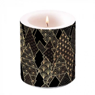 Ambiente Κερί Μεσαίο 10x10cm Luxury Trees Black