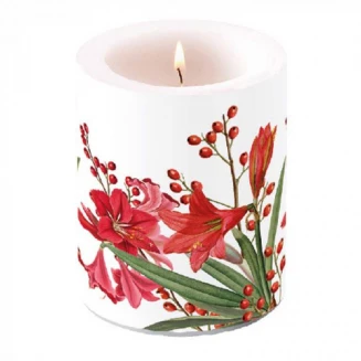 Ambiente Κερί Μεγάλο Φ12x10cm Christmas Bouquet White