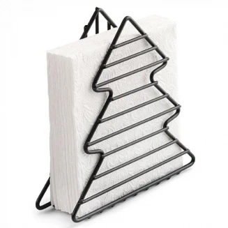 Ambiente Μεταλλική Μάυρη Πετσετοθήκη Christmas Tree 17x4x14cm