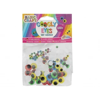Moxy 100 Αυτοκόλλητα Χρωματιστά Ματάκια Χειροτεχνίας