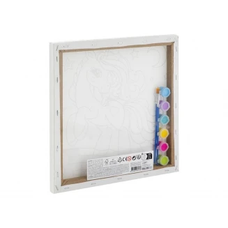 Moxy Προσχεδιασμένο Τελάρο 30x30cm με 6 Χρώματα & 2 Πινέλα Μονόκερος