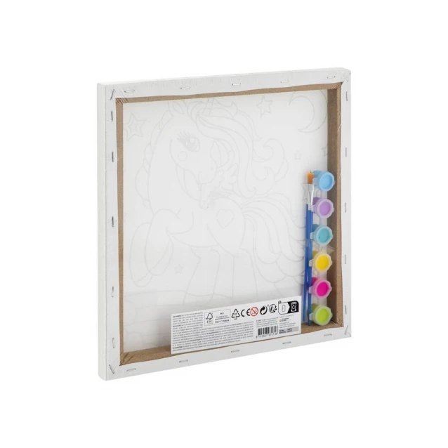 Moxy Προσχεδιασμένο Τελάρο 30x30cm με 6 Χρώματα & 2 Πινέλα Μονόκερος