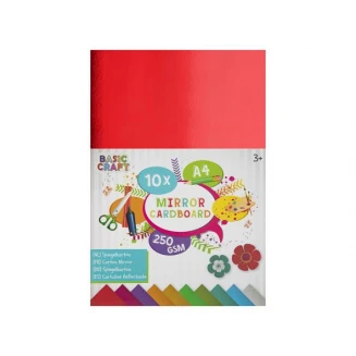 Craft ID 10 Χρωματιστα Χαρτόνια/Καθρεφτης 250gsm Α4 (21x29 7cm)