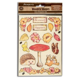 Stamperia Έγχρωμα Ξύλινα Διακοσμητικά A5 (14,8Χ21cm) Woodland