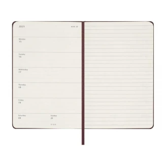 Moleskine Εβδομαδιαίο Σημειωματάριο Μικρό Burgundy Red Σκληρόδετο 2024