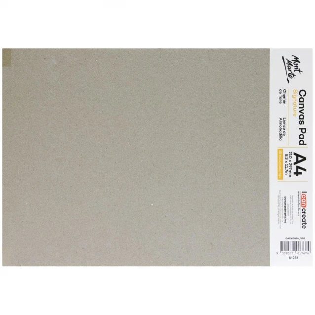 Mont Marte Μπλόκ 10 Φύλλα Βαμβακερό Καμβά A4 (21x29,7cm) 280gr