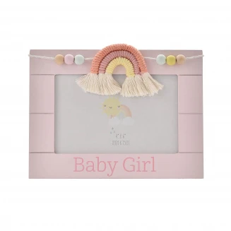 Petit Cheri Ξύλινη Κονρίζα 10x15cm Μακραμέ Ουράνιο Τόξο Baby Girl