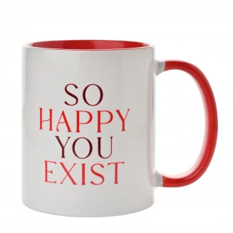 Κούπα με Κόκκινη Λαβή So Happy You Exist