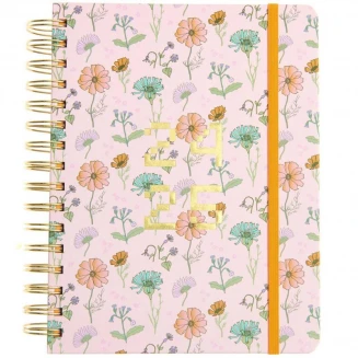 Rico Design Agenda 2024/2025 A5 Σπιράλ Λουλούδια FSC