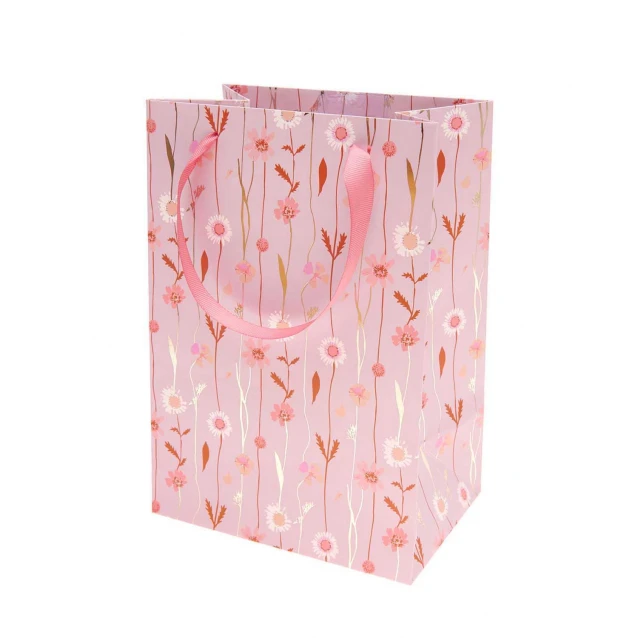 Rico Design Τσάντα Δώρου 18x26x12cm Λουλούδια Λιλά FSC