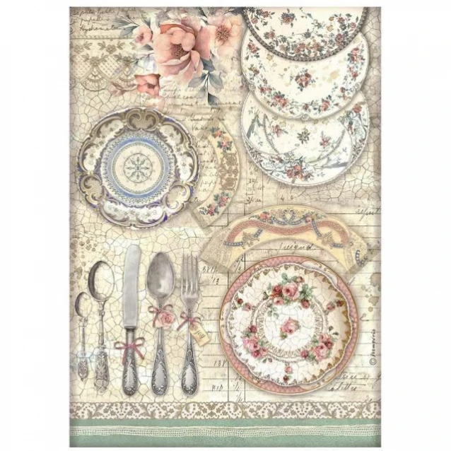 Stamperia Ριζόχαρτο Decoupage A4 (21x29,7cm) Ceramic Plates