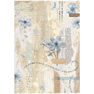 Stamperia Ριζόχαρτο Decoupage A4 (21x29,7cm) Blue Flower