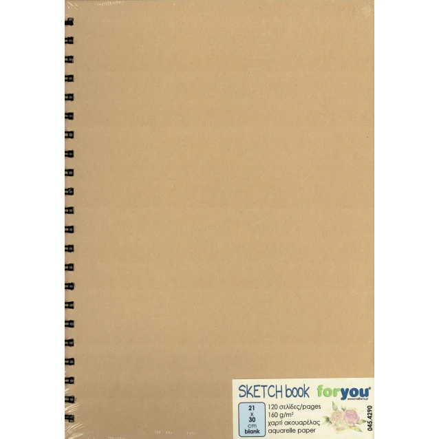 Μπλοκ Σχεδίου Σκληρόδετο Σπιράλ Α4 (21x29,7cm) 120 Σελίδες 160gr