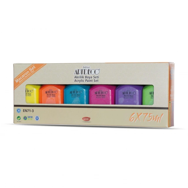 Artdeco Σετ 6 Ακρυλικά Χρώματα 75ml Macaron